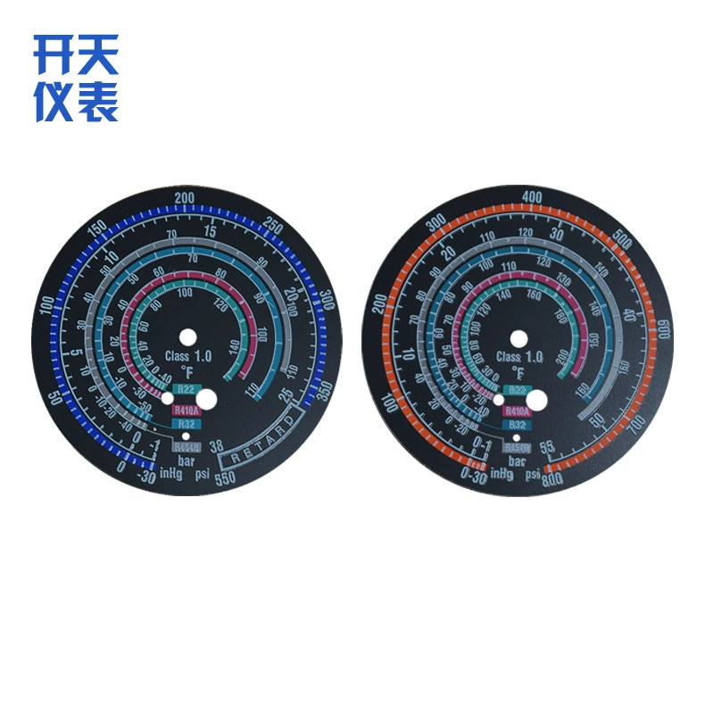 Алюминиевый циферблат на заказ Нинбо, манометр, барометр, светящийся алюминиевый циферблат для часов, заводской циферблат для измерения давления воды, обработка циферблата