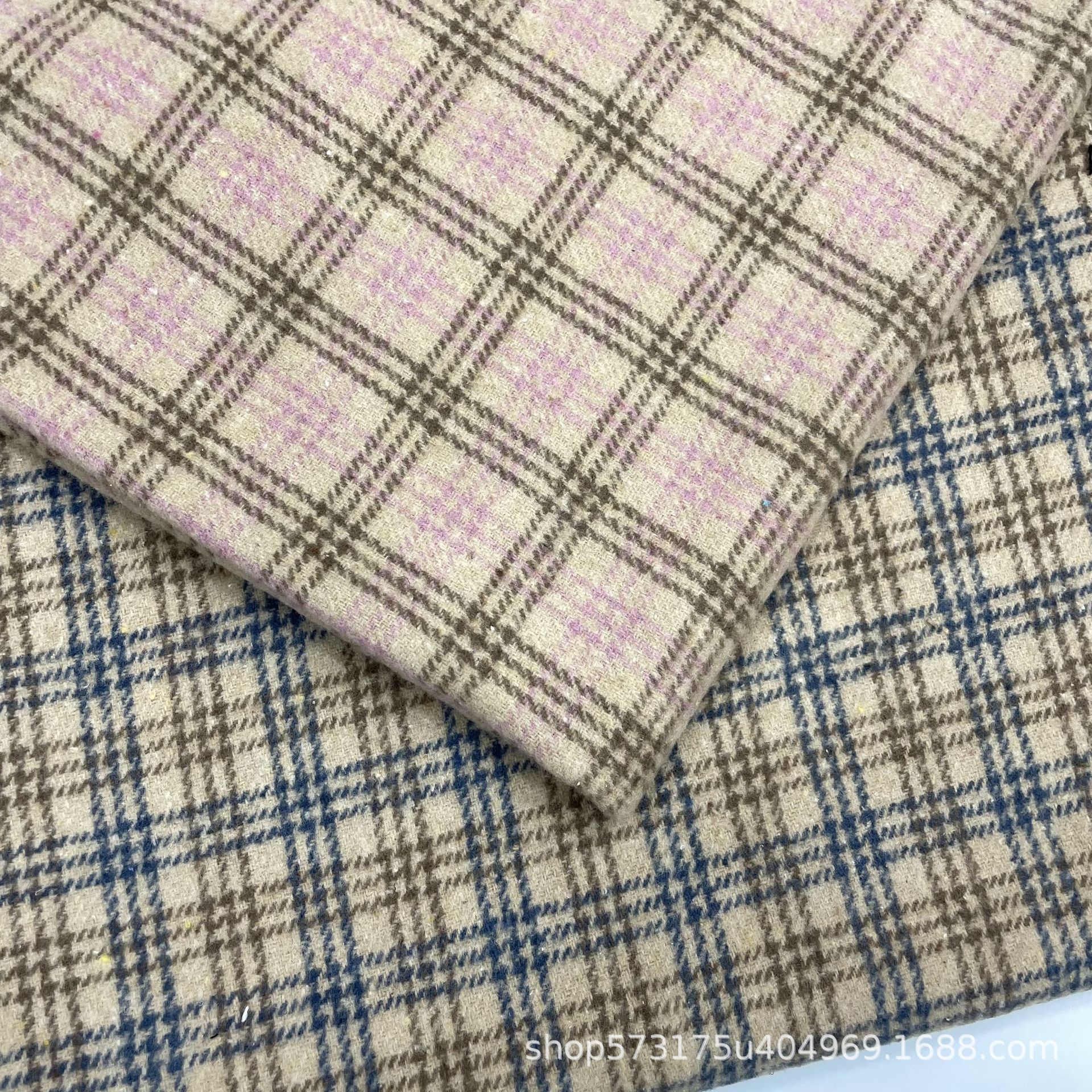 秋冬 7支加厚外套大衣 裙子 衬衫 帽子家居面料 仿毛呢色织格子布