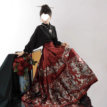 明制汉服女2025新款国风新中式妆花红色马面裙套装婚服