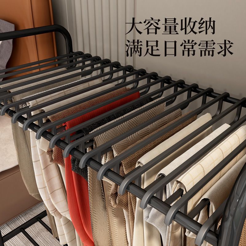 裤子收纳落地式铁艺裤架可移动多功能家居挂裤子衣架落地立式架子|undefined