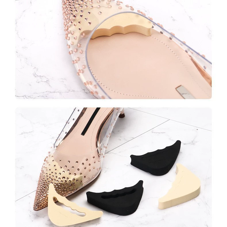 Спортивная обувь, хлопковые вкладыши для носочной части обуви, стельки для высоких каблуков, утолщенные мягкие подушечки для передней части стопы, подушечки для ног, стельки половинного размера для женщин, EVA, три цвета.