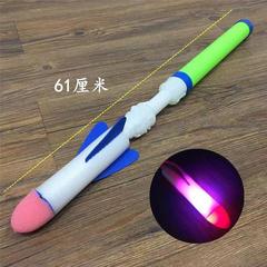 跨境熱銷沖天火箭炮手推發光飛天小火箭親子戶外兒童玩具地攤批發