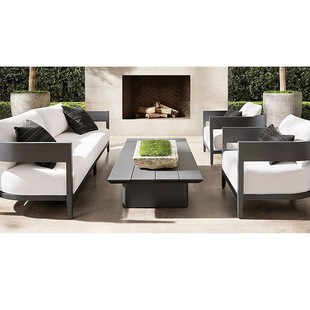 Hotel Outdoor Terrace All-Aluminum Leisure Chair Living Room Waterproof Sun Protection Aluminum Alloy Furniture Outdoor Courtyard Sofa