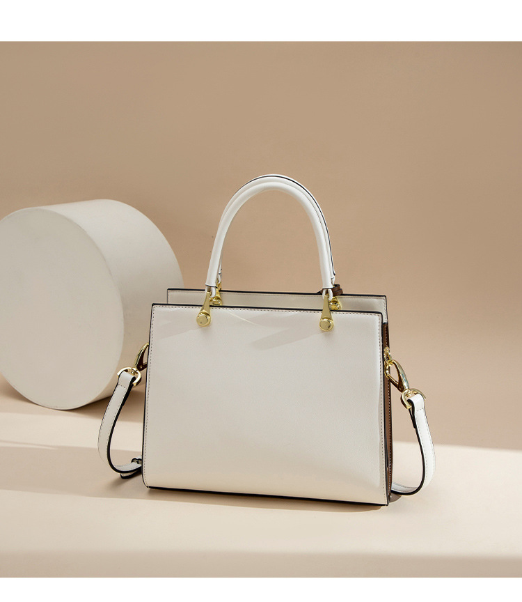 Túi đeo chéo nữ da thật phong cách Lady Dior, thiết kế quai xách tay và đeo chéo, dung tích lớn, kiểu dáng thời trang thu đông — Màu trắng be chi tiết 20