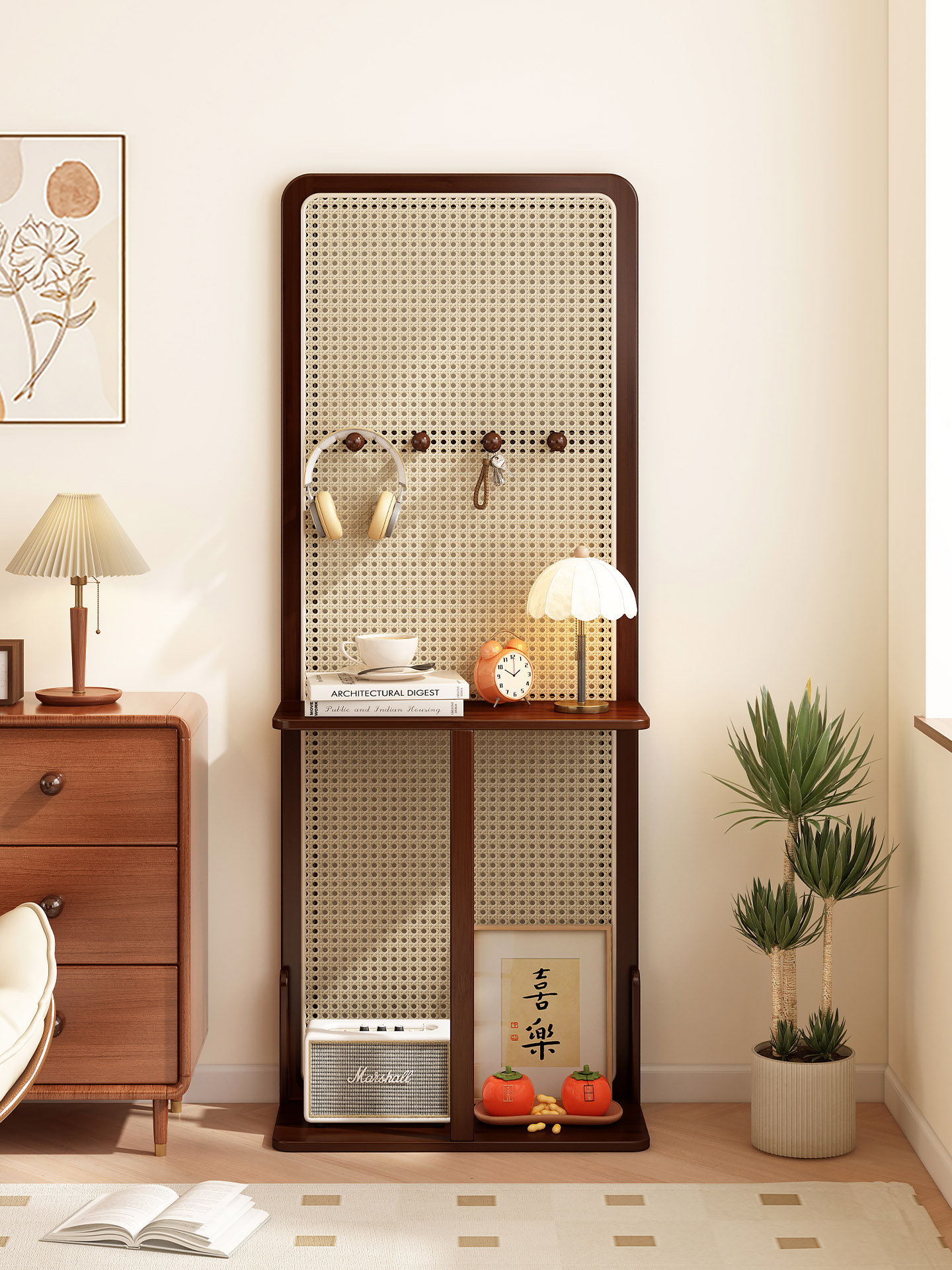 ✅ Medieval-Style Low Screen Partition for Living Room, Light Luxury Feel, Folding Screen for Home Entryway, Foldable and Movable Background