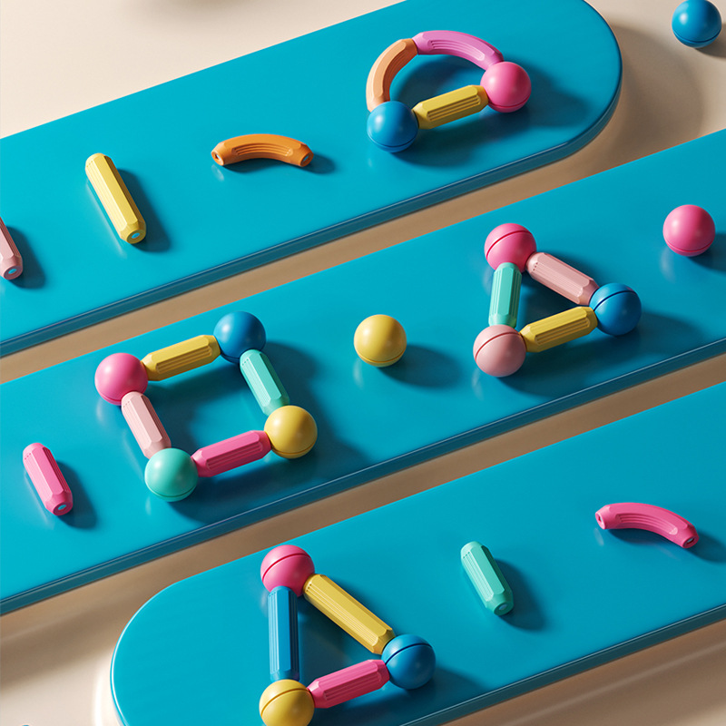 Variedad de varillas magnéticas, juguetes magnéticos fuertes grandes, bloques de construcción ensamblados para niños, barras magnéticas, barras magnéticas de imán de rompecabezas para niños, educación temprana