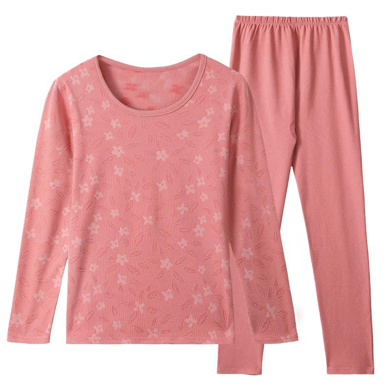 Ropa de otoño de mediana edad y ancianos pantalones largos traje de mujer otoño e invierno más el tamaño de la ropa interior térmica de la madre del suéter de algodón de fondo de calefacción de terciopelo