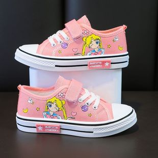Children's Canvas Shoes 2025 Spring & Fall New Girls' Casual Cloth Shoes, Medium and Large Kidsren's Trendyy Deodorant Breathable Student Sneakers