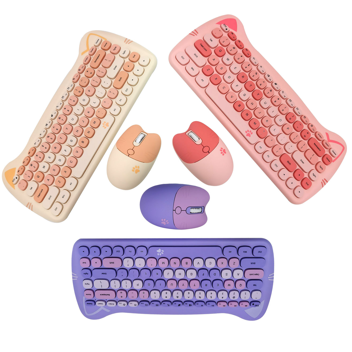 Wireless cartoon set, matte wireless mouse, keyboard, 4G