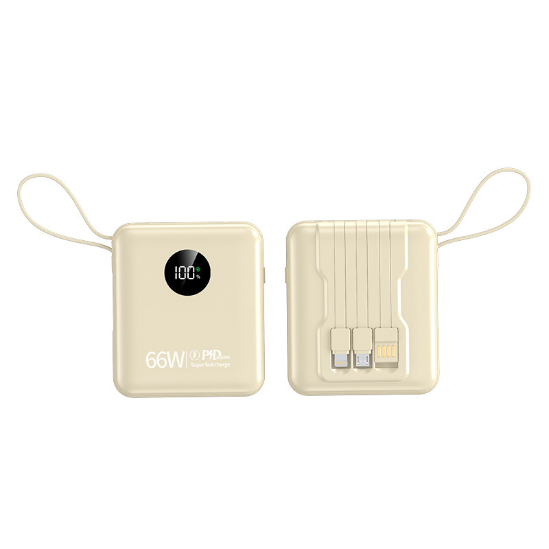 国境を越えたパワーバンク 20000 mAh 大容量ポータブル内蔵ケーブル 66W 超高速充電携帯電話パワーバンク|undefined
