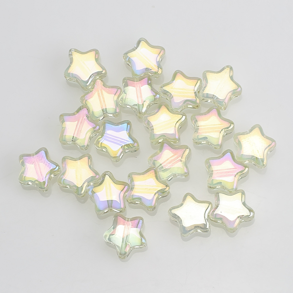 Nuevo colorido estrella de cinco puntas 8MM agujero medio colgante de cristal de bricolaje hecho a mano con cuentas de accesorios de joyería al por mayor image 11