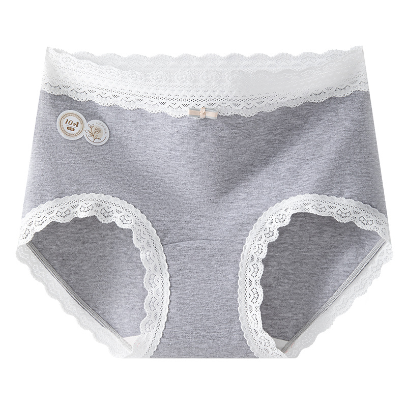 A tipo de ropa interior de algodón para bebés, ropa interior de encaje de cintura alta, entrepierna de seda, 10A, entrepierna antibacteriana, transpirable y agradable para la piel, ropa interior para mujer