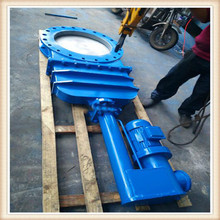 PZ273Y电液动刀闸阀 暗杆软密封 单作用手动闸阀 插板阀暗板刀闸