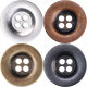 Commuter regular metal buckle black tin bronze silver red bronze four-eye wide-brimmed men's Denim coat buckle