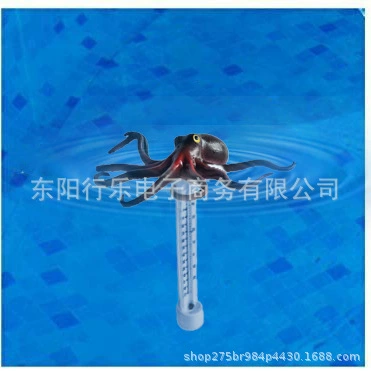 Трансграничный новый осьминог обман бассейн новый темно-красный осьминог плавающий термометр бассейна измеритель температуры воды