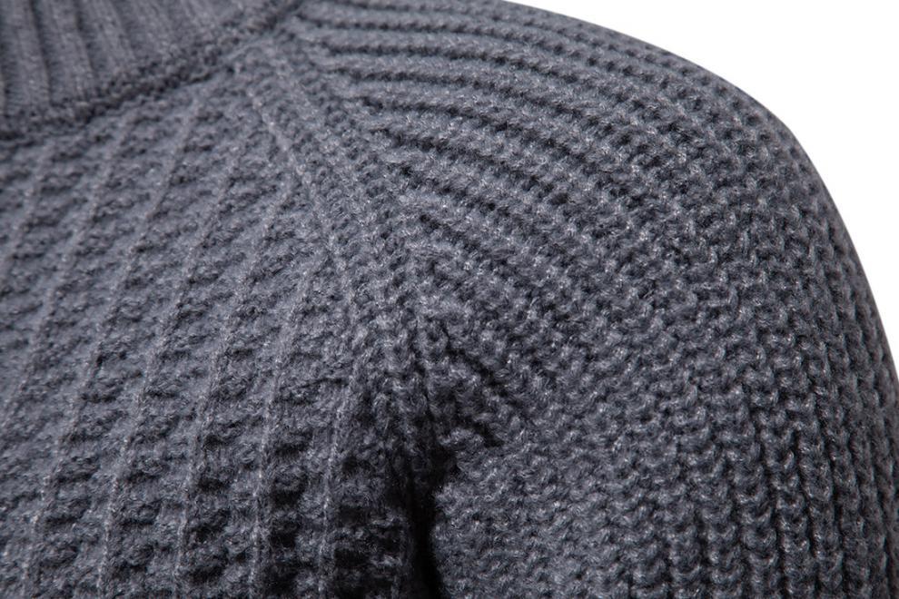 Neuer Strickpullover für Herren im Herbst und Winter, modisch und warm, solider Rundhalspullover, Slim-Fit-Pullover_voghion.com