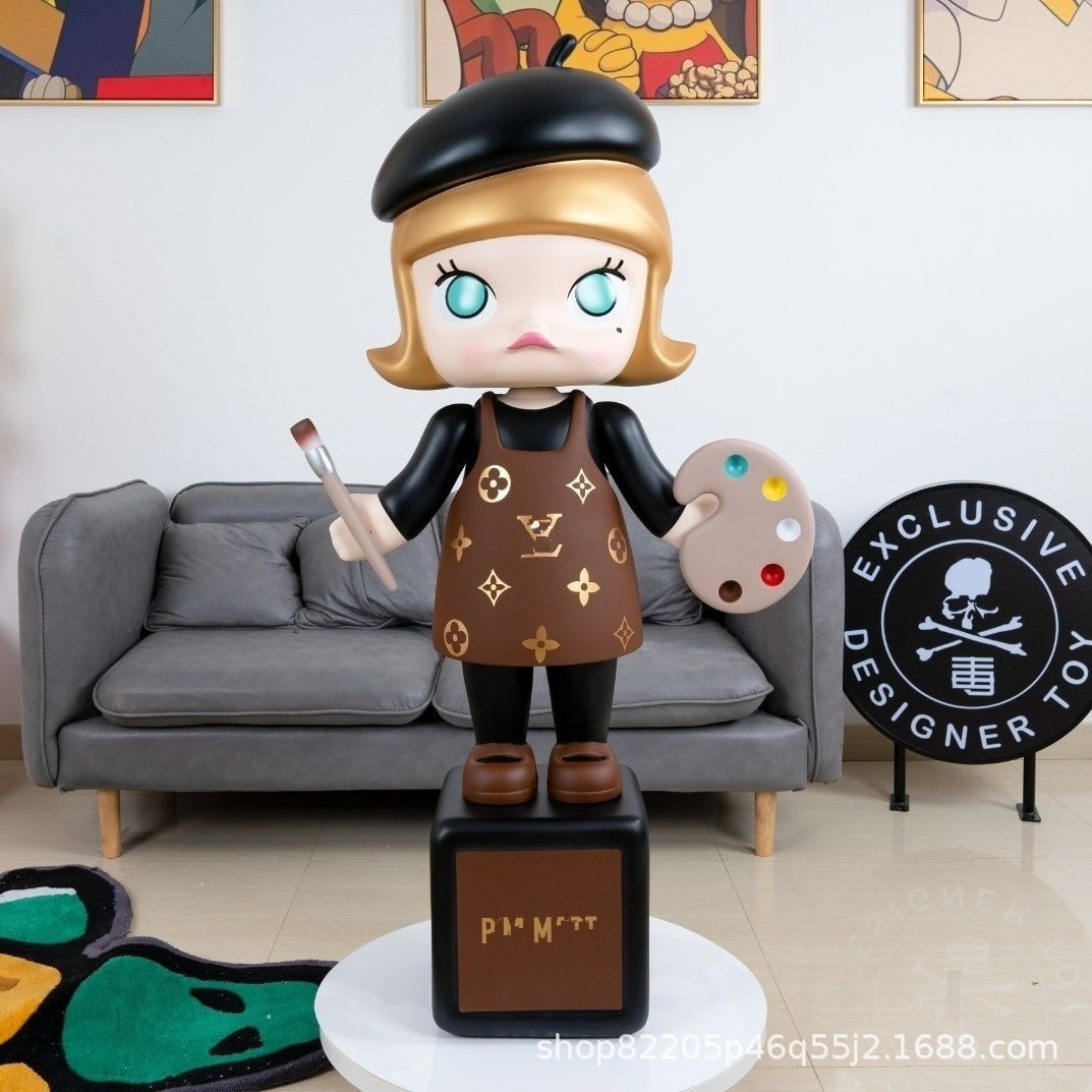 Bubble Molly pintor princesa de alto valor muñeca de dibujos animados sala de estar gabinete de televisión adornos de suelo