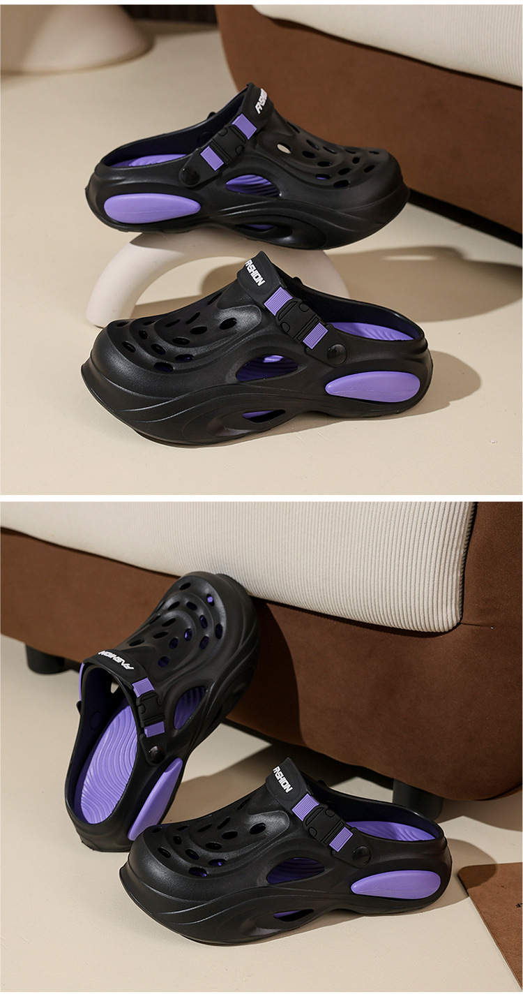 Comfortable Men's Perforated Casual Clogs For Summer Driving_voghion.com