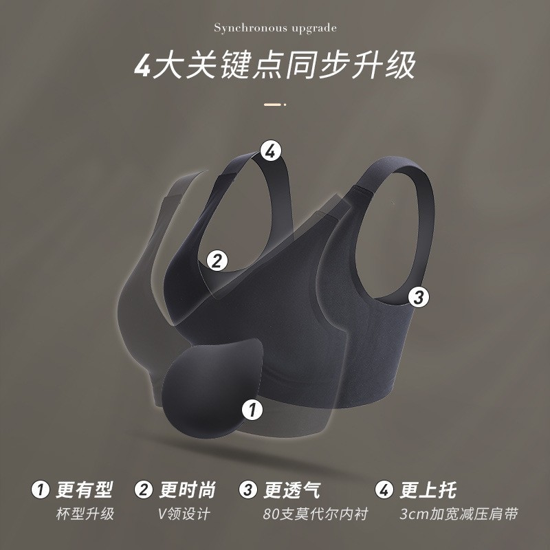 5302大码果冻软支撑内衣女士大胸显小无痕聚拢收副乳防下垂文胸罩