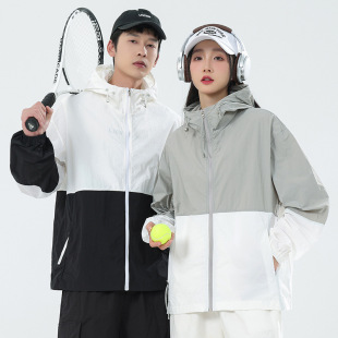Sunscreen Clothing Lightweight Breathable UV Protection Couple Skin Clothing Stitching Sunscreen Shirt UPF50