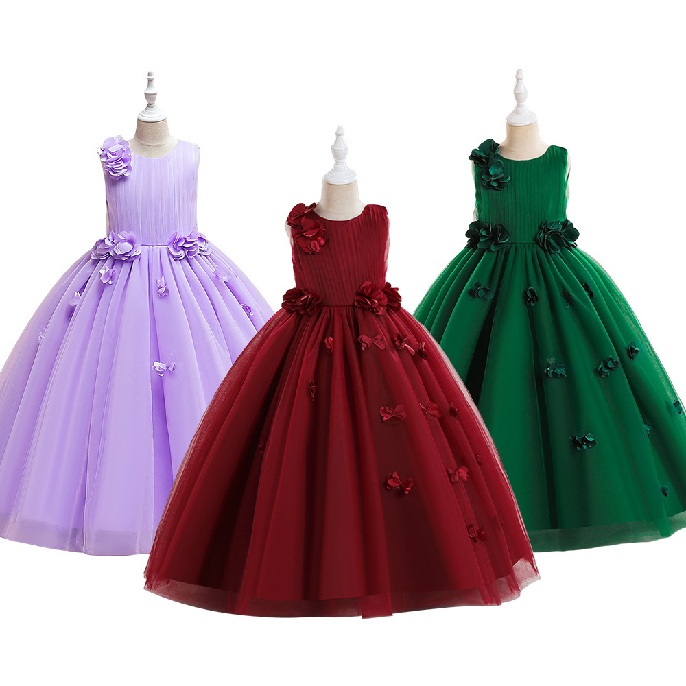 2024 Amazon primavera nuevo vestido de noche vestido de princesa tridimensional apliques de malla mullido vestido fiesta anfitrión