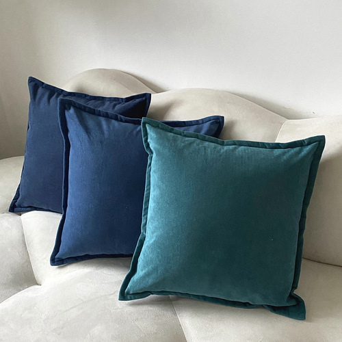 Direct factory supply Nordic INS light luxury style throw pillow cover thick plush fabric large sofa cushion bed pure color throw pillow
