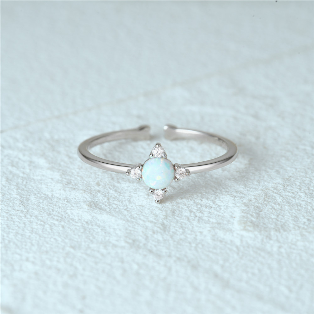 4g Weight Zircon Inlay Material Open Rings Classification Adjustable Ring Size 1 Piece Quantity Daily Occasion 925 Sterling Silver Material Heart Shape, Flower, Bow Knot Pattern Women's Gender Plating, Flowers Design Sweet, Shiny Style 925 Sterling Silver Zircon Heart Shape Flower Bow Knot Open Rings 22