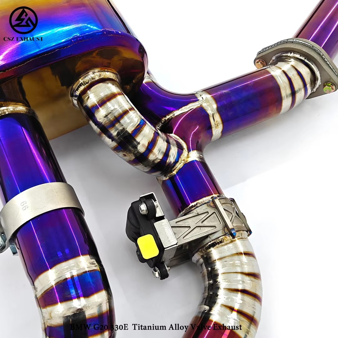 Suitable for BMW G20 320E 330E hybrid titanium valve-type silencer rear exhaust pipe