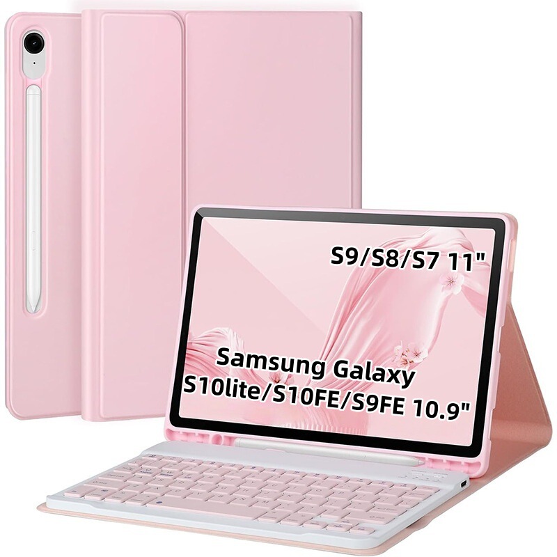 Suitable for Samsung Tablet S10Lite Magnetic Detachable Wireless Bluetooth Keyboard Leather Case S9Fe Pen Slot Protective Case Suitable for Samsung Tablet S10Lite Magnetic Detachable Wireless Bluetooth Keyboard Leather Case S9Fe Pen Slot Protective Case