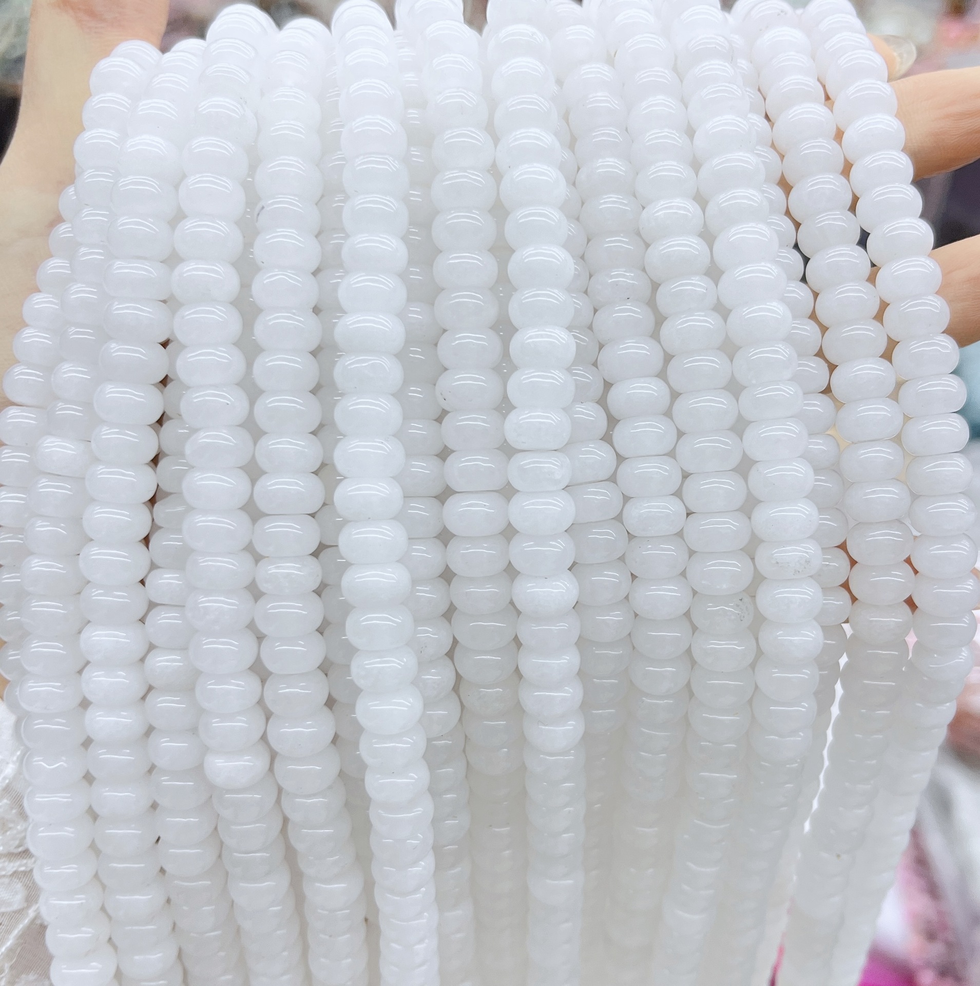 Piedra natural 5 * 8 Abaco Piedra Shoushan DIY accesorios de joyería collar de cuentas separadoras cuentas de posicionamiento cuentas al por mayor