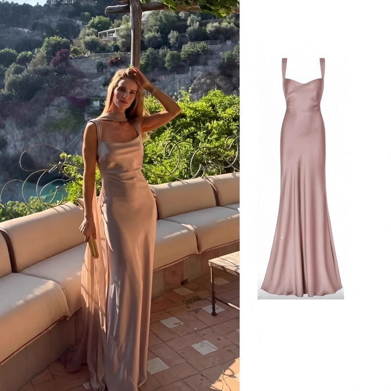 Supermodel Rosie's Same Style Niche Amazon Independent Station High-End Birthday Vacation Travel Dinner Dress