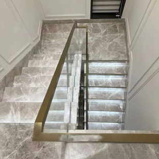 Yundora Gray Natural Marble Steps Gray Modern Floor Tiles Stair Stone Marble Customization