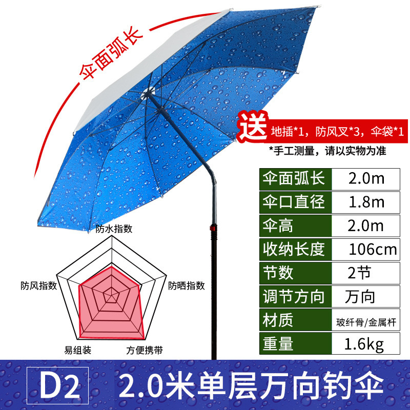 戴威营钓鱼伞大钓伞三折叠雨伞万向防晒防暴雨遮阳新款户外垂钓伞|undefined