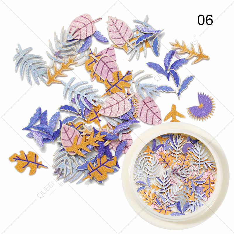 Joyas de manicura de la princesa inswind coloridas flores y hojas pájaros mariposas primavera serie de pulpa de madera parche de manicura