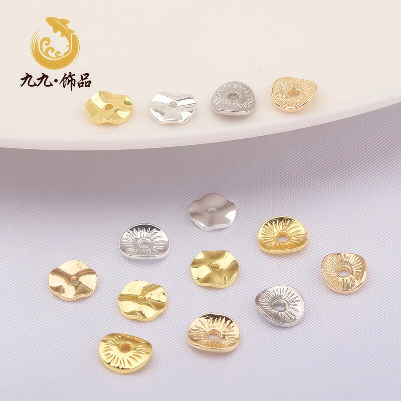 14K Gold Color-Preserving Wave Spacer, Water Wave Spacer, Lotus Leaf Arc Edge Spacer, DIY Handmade Beaded Jewelry Accessories 14K Gold Color-Preserving Wave Spacer, Water Wave Spacer, Lotus Leaf Arc Edge Spacer, DIY Handmade Beaded Jewelry Accessories