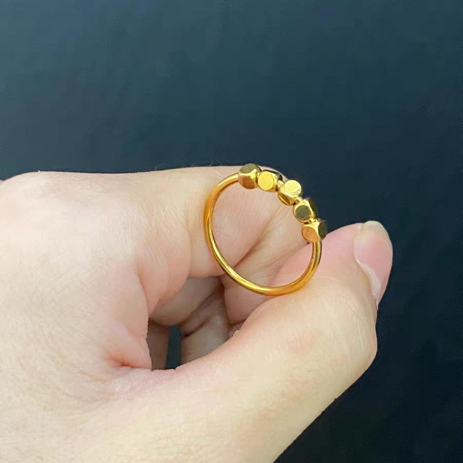 Five Small Gold Nugget Rings For Women, Niche Design, Fashionable High-end, Light Luxury, Versatile And Non-fading Jewelry Accessories_voghion.com