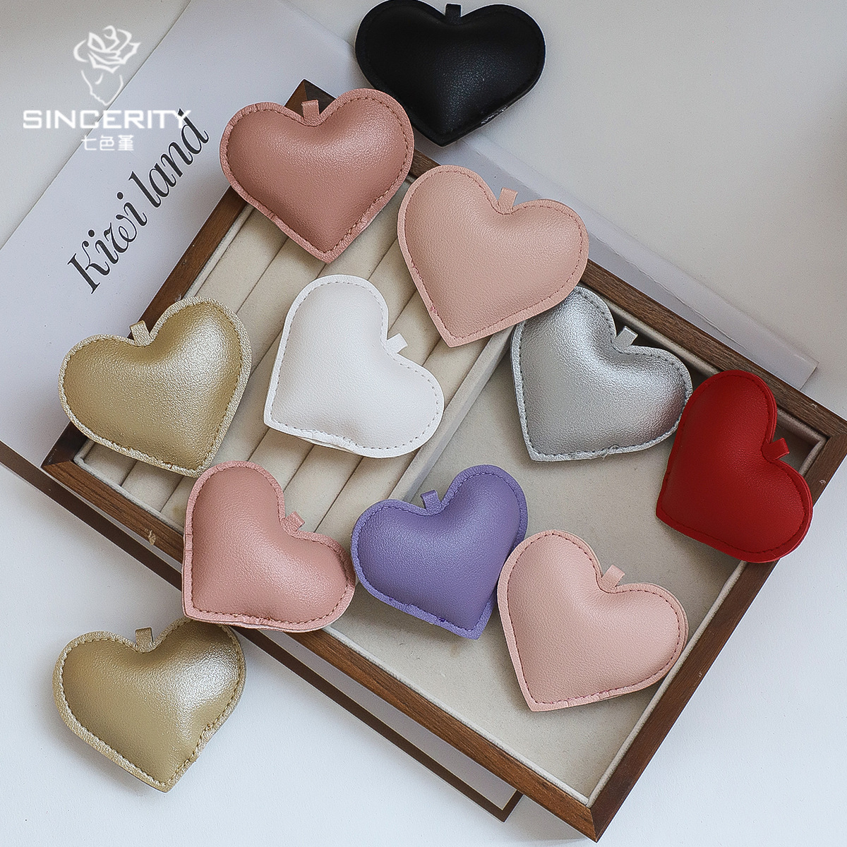 Cuero cordier de siete colores amor flor embalaje decoración de regalos decoración DIY flores artesanales materiales de decoración florista