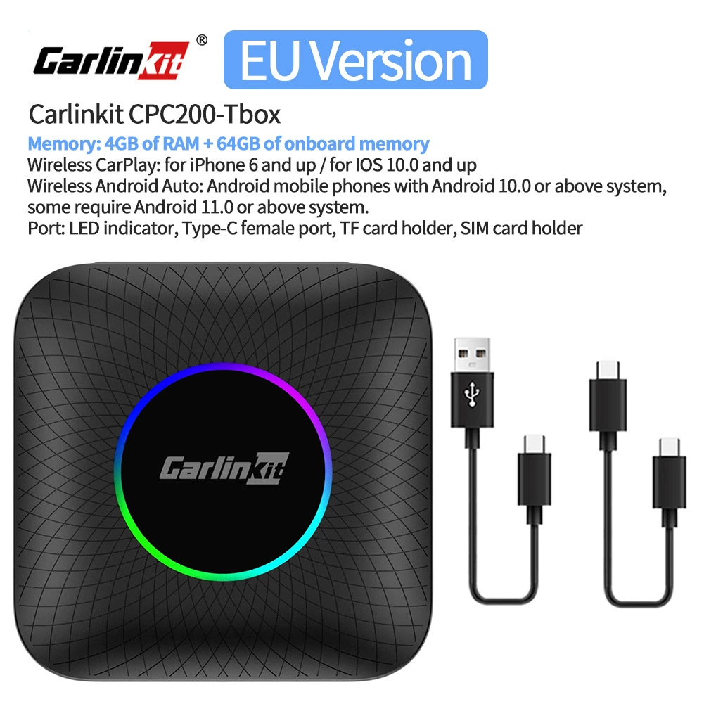 Carlinkit Car Lianyi CPC200-Tbox проводной к беспроводному Carplay Android умный интернет-бокс