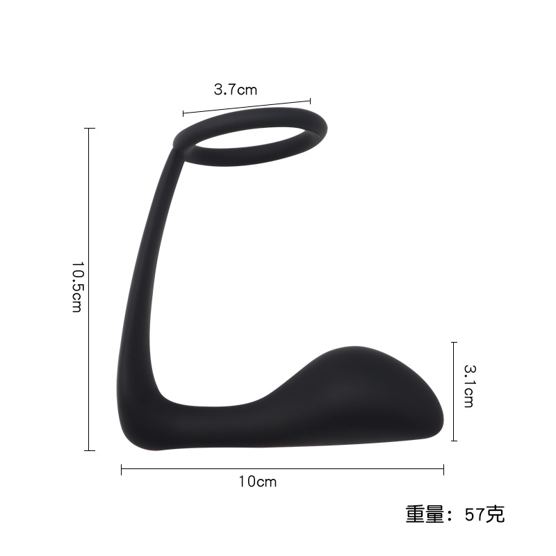 Locking Anal Plug with Ring Prostate Massager, Silicone Two-in-One Training Toy — detail image 8