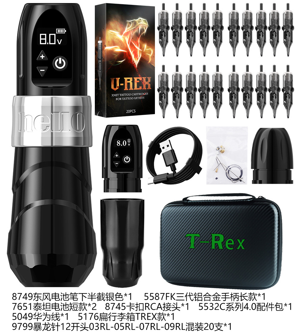 AmbitionFK tres generaciones carga tatuaje pluma con pantalla LCD tatuaje aguja máquina portátil tatuaje pluma