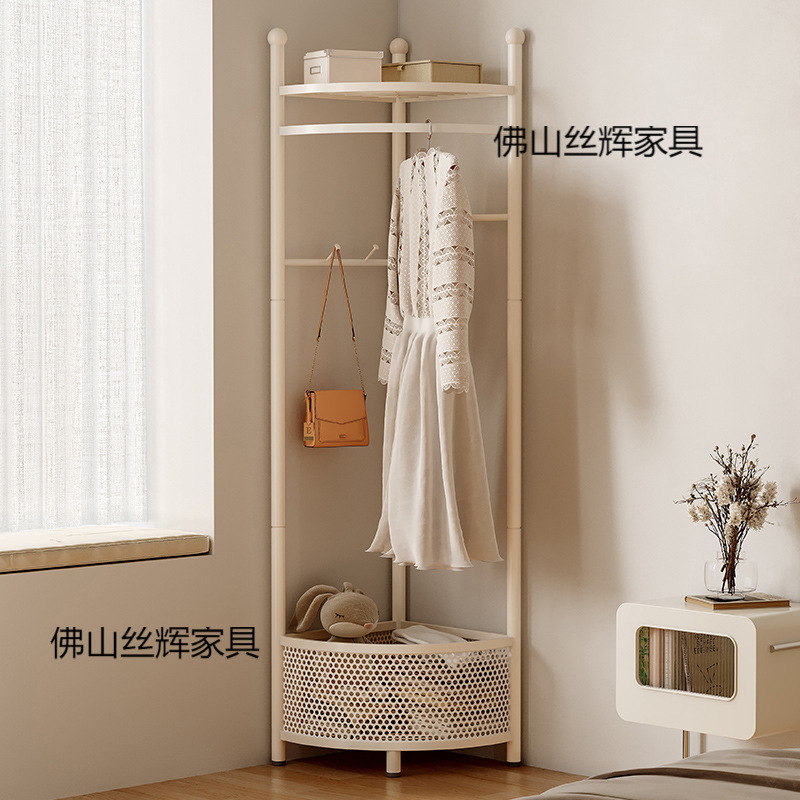 Corner Coat Rack Floor-Standing Bedroom Small Corner Clothes Rack Does Not Take up Space Multi-Functional Room Clothes Rack