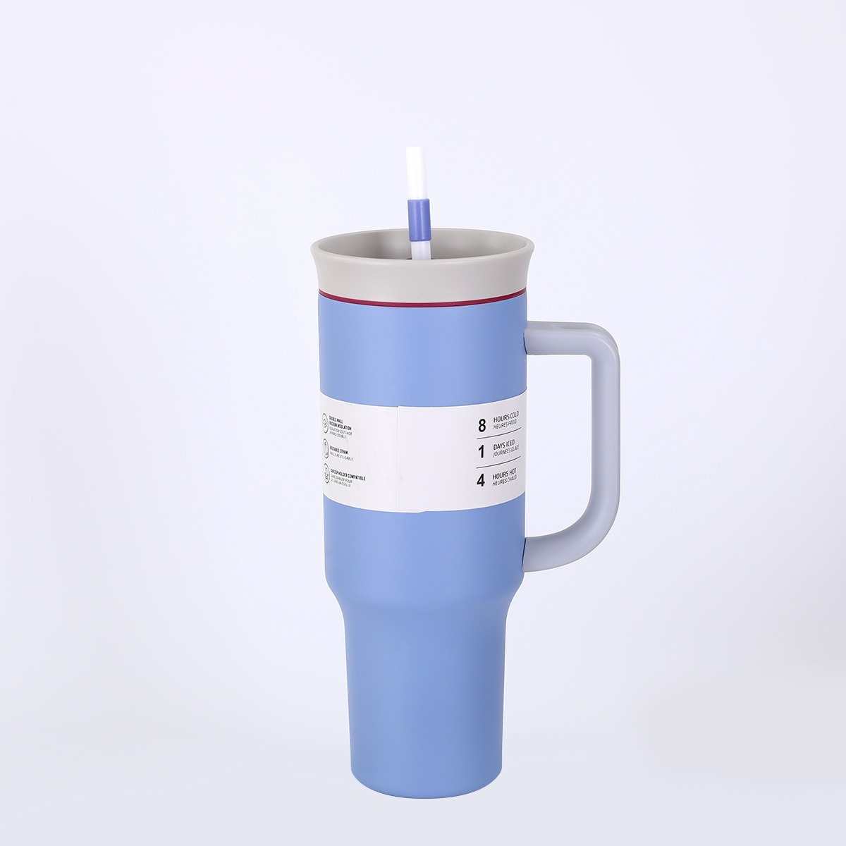 Cross-border 40oz taza de hielo de paja de gran capacidad 304 taza de aislamiento térmico de acero inoxidable mango portátil al aire libre taza de automóvil