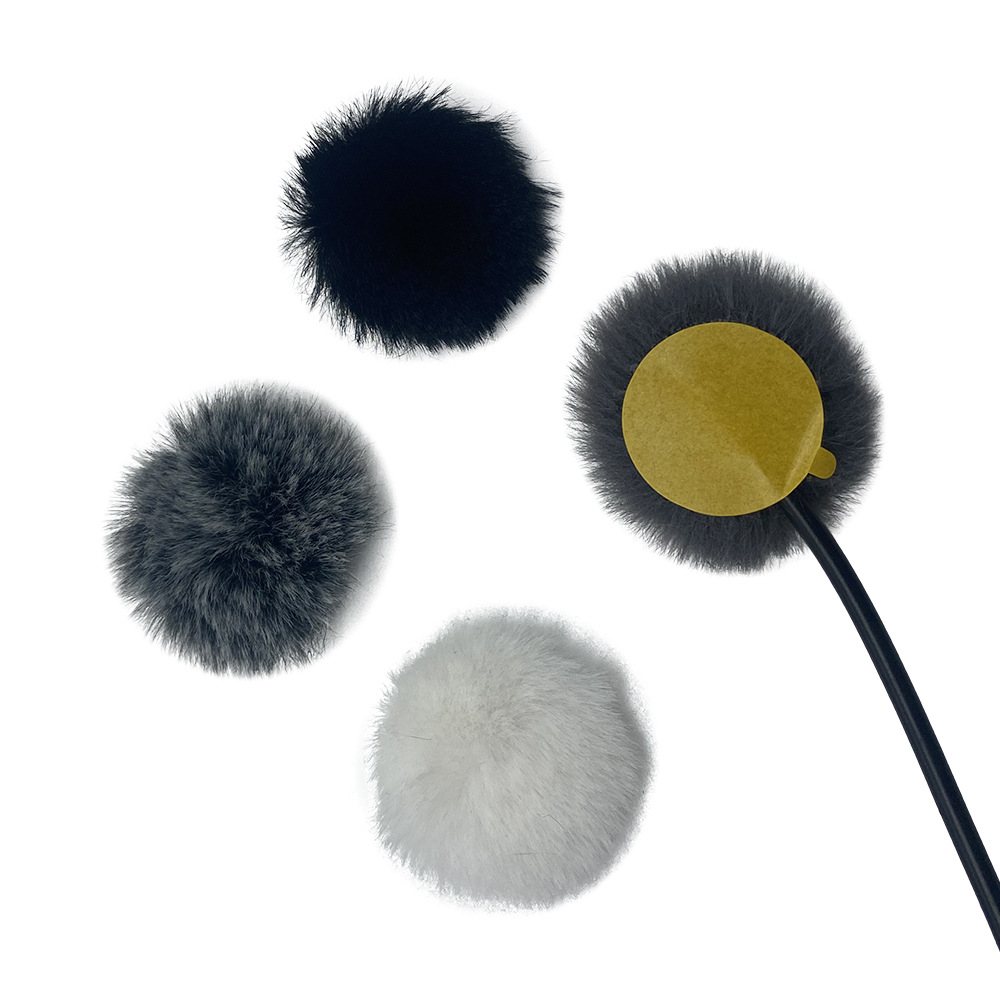 Live broadcast with goods interview small microphone fur ball sweater microphone cover collar clip breast microphone windproof wool cover