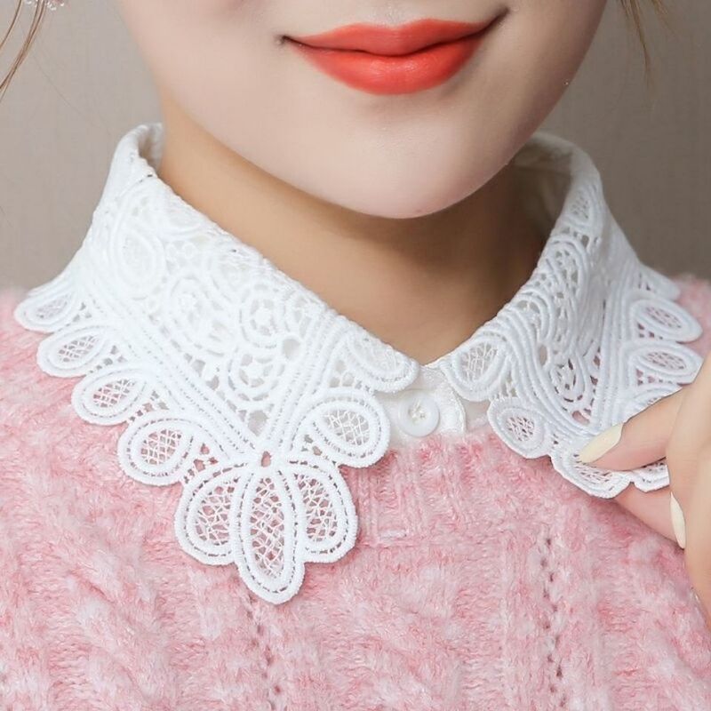 Autumn and Winter Fake Collar Women's Lace Collar Versatile Base Shirt Collar Korean Style Decorative Ear Collar Shirt Inner Fake Collar