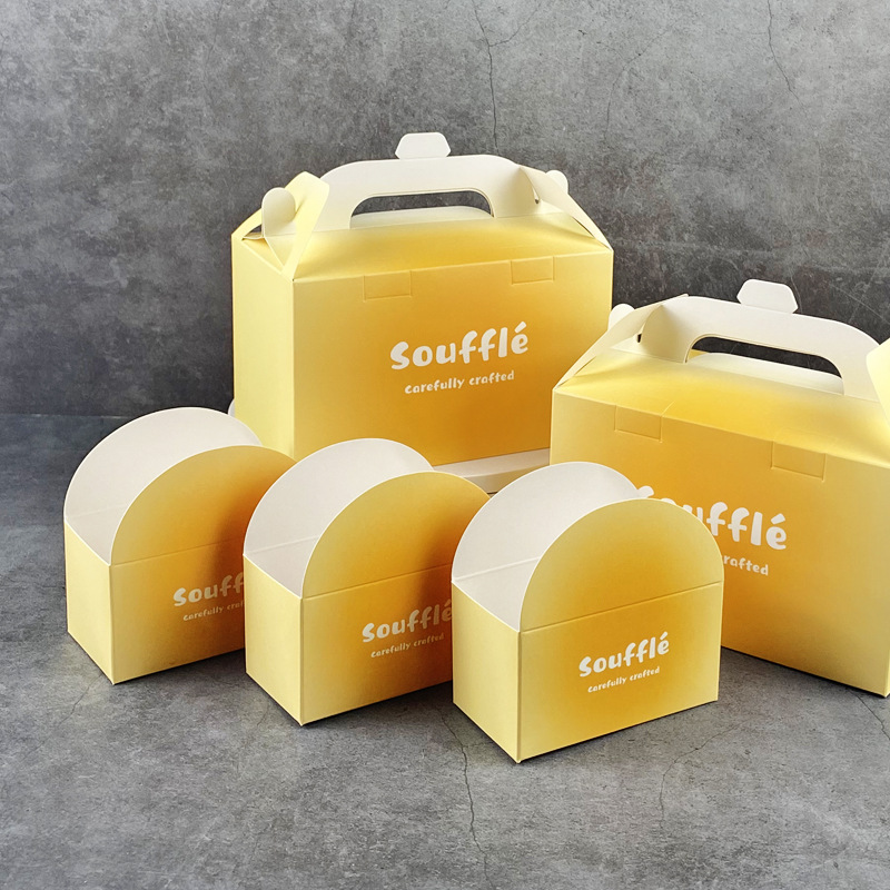 Soufflé Packaging Paper Box, Tote Bag, Ice Cream, Donuts, Dorayaki, Western Pastries, Baking Packaging Box