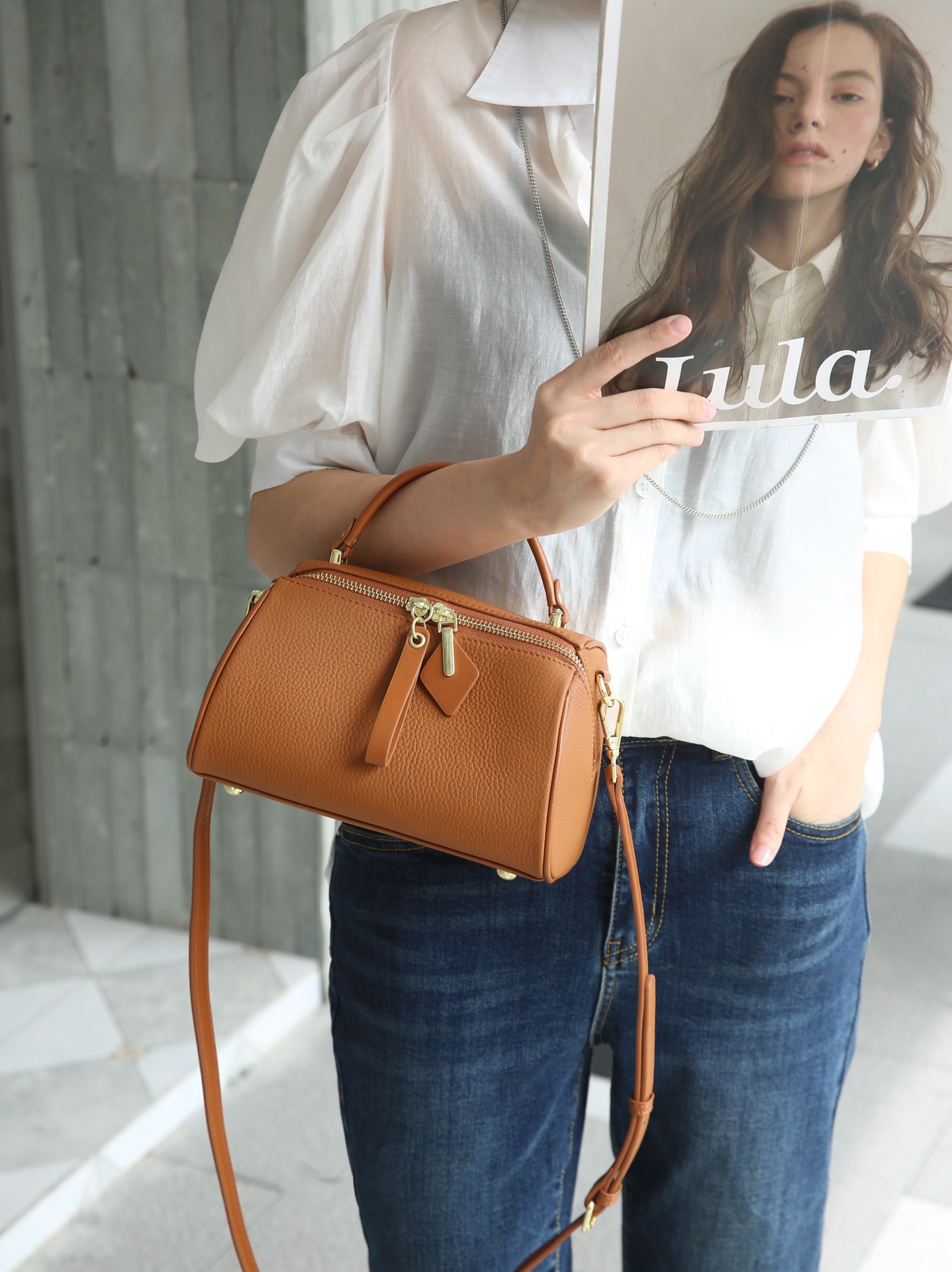 国境を越えた新作、多用途なTOGO一層牛革ボストンバッグ、欧米風クロスボディ、ハンドバッグ、トレンドのショルダーピローバッグ