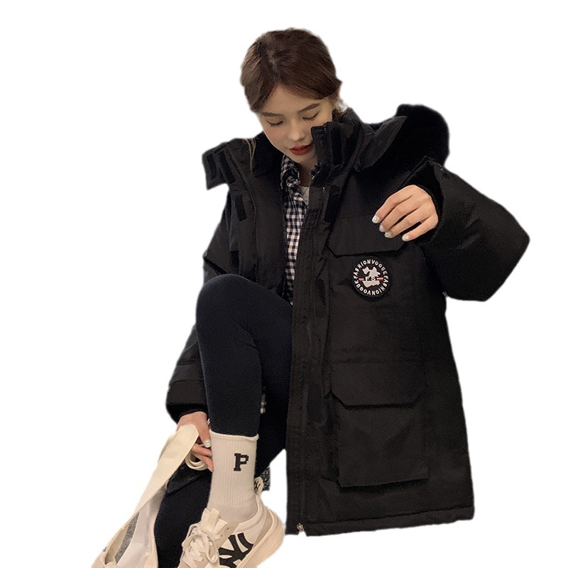 Algodón de pluma para mujeres 2023 nuevo invierno engrosado chaqueta de algodón con capuzas para mujeres coreanas sueltas chaqueta de algodón de trabajo image 6
