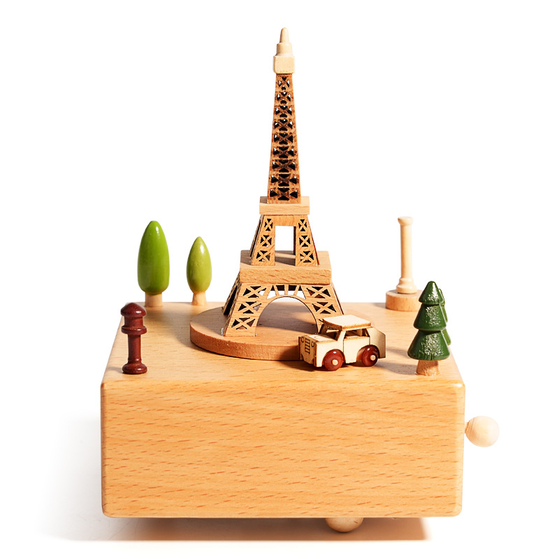 Personalidad transfronteriza tallada caja de música de madera creativa caja de ocho sonidos decoraciones para el hogar artesanías juguetes regalos de cumpleaños