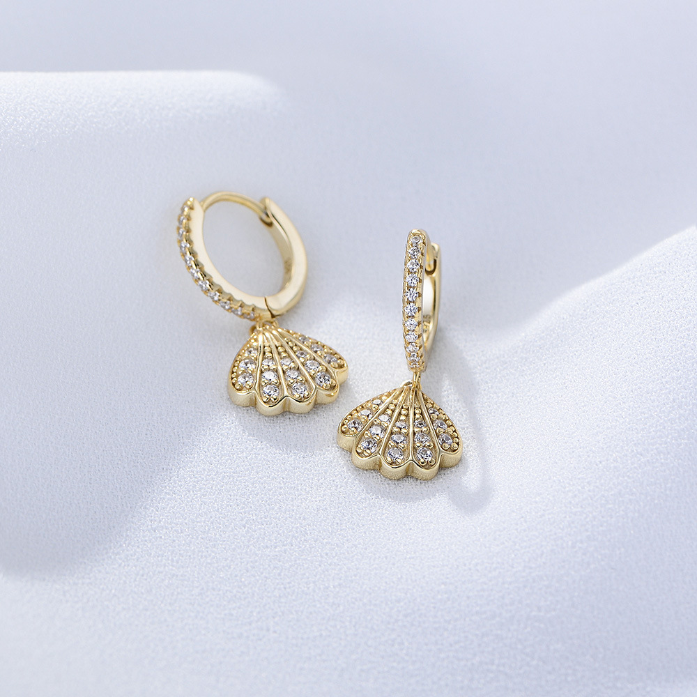 Zircon Inlay Material Drop Earrings Classification 1 Pair 925 Sterling Silver Zircon Sector Drop Earrings