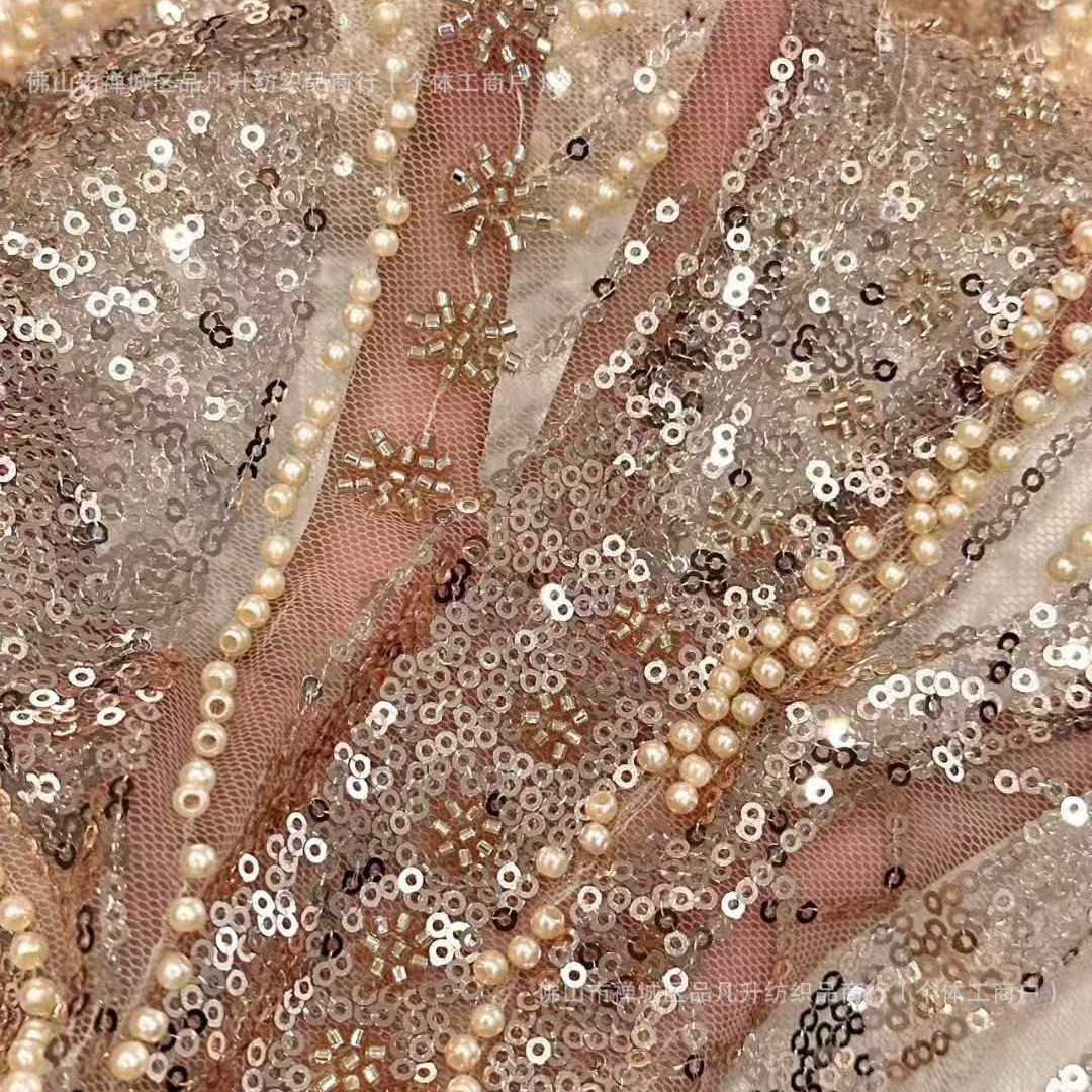 Original de alta definición sexy vestido de boda vestido de noche tela spot comercio exterior transfronterizo segunda tela bordada completa